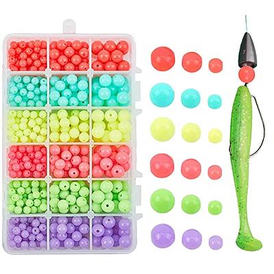 1000Pcs 5mm Dia Round Plastic Fishing Beads Tackle Tool, Multicolor
