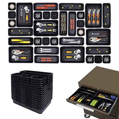 ONREVA Tool Box Organizers and Storage Trays, Tool Cabinet Drawer Dividers,  Rolling Tool Chest Bins, Toolbox Tray Kit for Hardware and Small Tools