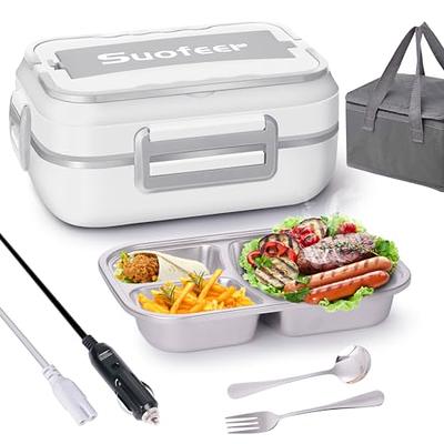 CHARMDOO Electric Lunch Box, 80W Portable Lunch Warmer Food Heater for  Adults Car/Truck/Office 12/24/110V, Fast Heating Lunchbox with Leak Proof  Lid SS Container, Grayish Blue - Yahoo Shopping