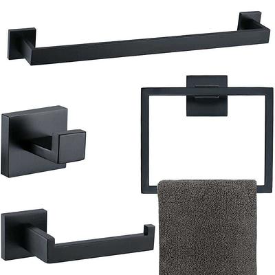 FORCLOVER 6-Piece Wall Mount Stainless Steel Bathroom Towel Rack