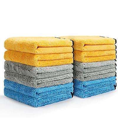 Tudomro 16 Pcs Waffle Weave Microfiber Towels Kitchen Dish Towels Absorbent  Drying Towels Lint Free Non Scratch Cleaning Cloth for Home Car Detailing