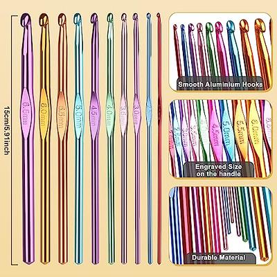 Katech Crochet Hooks with Case, 54-Piece Crochet Hook Set Ergonomic  Aluminum Crochet Hooks Small Sizes Lace Crochet Needles for Making Hats  Gloves