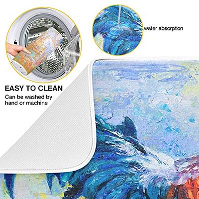 Dish Drying Mat,absorbent Microfiber Dishes Drainer Mats For Kitchen Counter  Size 20x15 Inch,dish