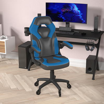 Gamer Gear Gaming Office Chair with Extendable Leg Rest, Black Fabric  Upholstery