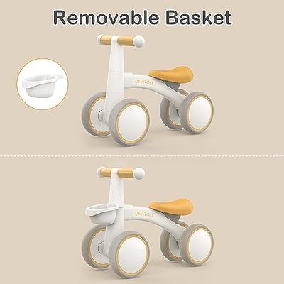 Umatoll Baby Balance Bike for 1 Year Old Boys Girls, 12-24 Months Toddler  Balance Bike with Removable Basket, Adjustable Seat, 4 Wheels Infant Bike, First  Birthday Gift, White - Yahoo Shopping