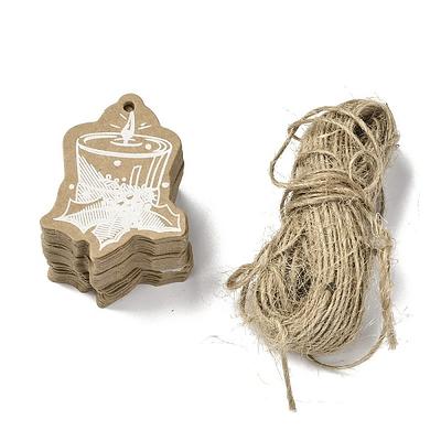 Wrapables Christmas Holiday Gift Tags/Kraft Hang Tags with Jute Strings,  (50pcs) Holiday Assortment