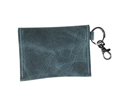 Huztencor Credit Card Holder for Women RFID Small Wallet Women Slim - Multi  Zipper Card Case with Keychain Blue