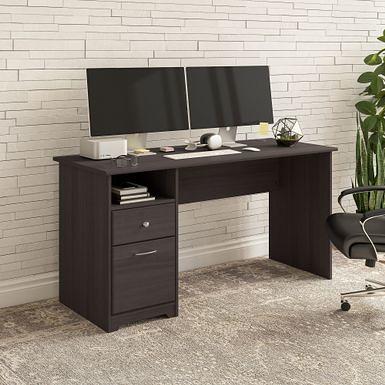 Bush Furniture Cabot 60W Corner Desk with Storage Modern Gray