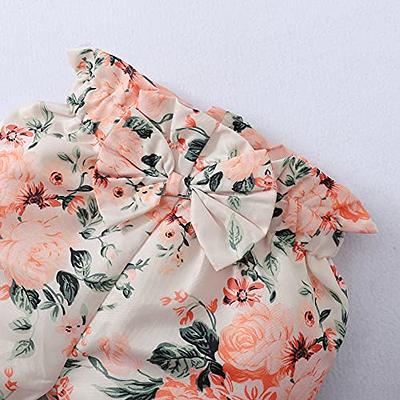 Mioglrie Newborn Baby Girl Clothes Rompers Pants Set Floral Baby