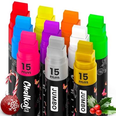 Chalkola Liquid Chalk Markers Erasable (10 Pack) W/Gold & Silver - Washable Paint Chalk Pens for Chalkboard Signs, Blackboard, Car Window, Bistro, GLA