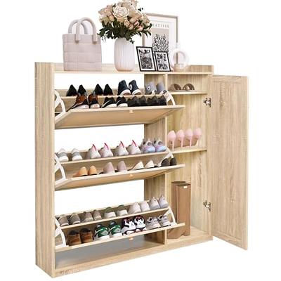 HOMIDEC Shoe Rack, 6 Tier Shoe Storage Cabinet 24 Pair Plastic Shoe Shelves  Organizer for Closet Hallway Bedroom Entryway