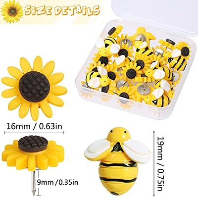 CCOZN Sunflower Bee Push Pins, Thumb Tacks Decorative Push Pins