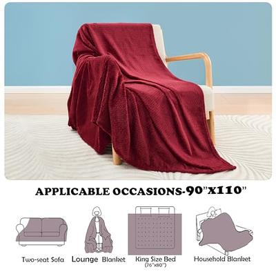NEWCOSPLAY Super Soft King Blanket Red Premium Silky Flannel Fleece Leaves  Pattern Lightweight Bed Blanket All Season Use (Red, King(90x110)) -  Yahoo Shopping