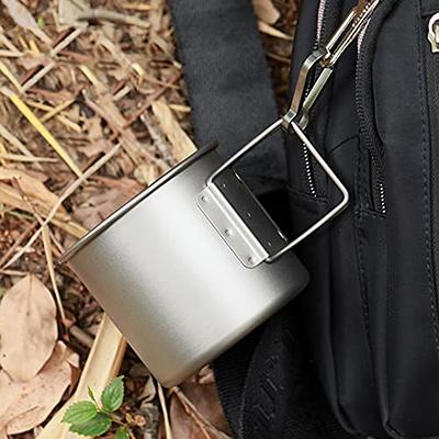 TOMSHOO Camping Titanium Pot Outdoor Titanium Mug with Lid Camping