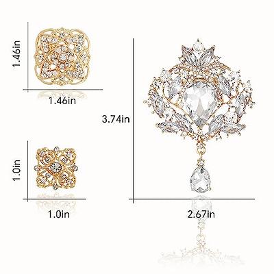 Lovejftty 26 Pieces Gold Wedding Bouquet Bulk Brooches for Women Fashion,  Large Rhinestone Flower Brooch Pins for Crafts (Gold - 26pcs) - Yahoo  Shopping