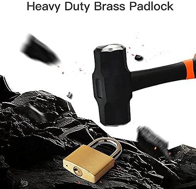 Solid Brass Padlock with Key, Pad Lock 1-1/2 in. Wide Lock Body