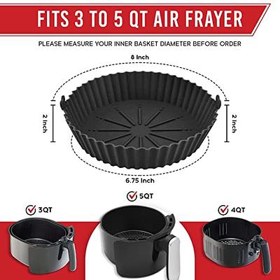 2-Piece Set of Silicone Air Fryer Liners for 3 to 5 QT Baskets - Non-Stick  Oven Accessories, Reusable, Heat Resistant, and Food Safe Alternative to  Parchment Paper