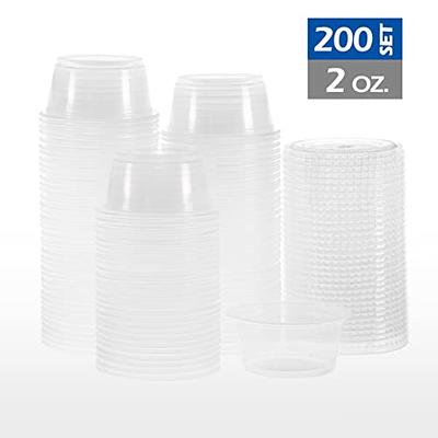  DuraHome Plastic Portion Cups with Lids 2 oz. Pack of