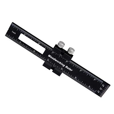 HARFINGTON Stainless Steel Ruler 16 Inch 40cm Metric English Ruler with  Conversion Table Small Metal Ruler Set Straight Edge Millimeter Ruler