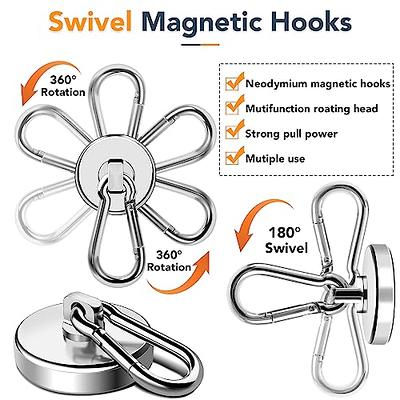 MIKEDE Magnetic Hooks Heavy Duty, 150LB Strong Swivel Neodymium