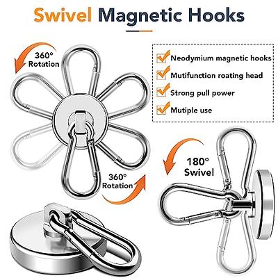 40lb Heavy-Duty Magnetic Swivel/Swing Hanging Hooks (3 Pack)