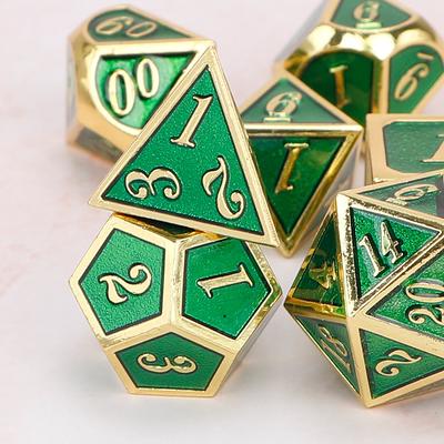 Green Dnd Dice Polyhedral Trpg Games Dragon Dungeon Dice Set Gifts Metal Rpg Board Game Yahoo Shopping