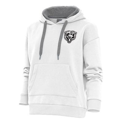 Men's Antigua White Chicago Bears Logo Victory Pullover Hoodie