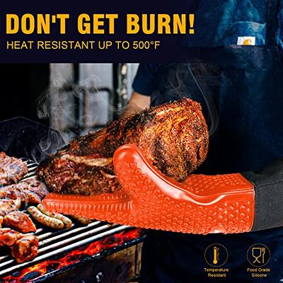 Alselo Silicone Oven Mitts Heat Resistant 550 Degree Extra Long