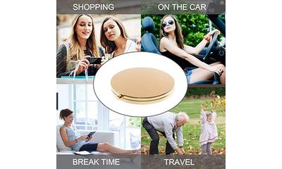 Kintion Compact Mirror with Light, 1X/10X Magnification Travel Mirror,  Rechargeable Pocket Mirror LED Purse Mirror, 2-Sided, Folding, Handheld,  Round