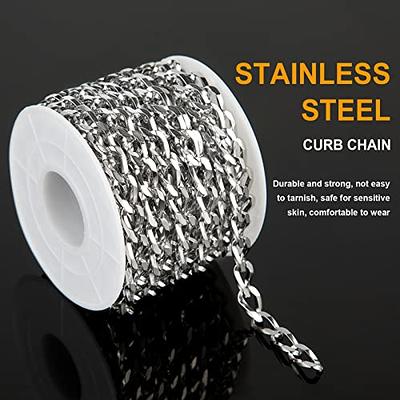  KYUNHOO 5 Meters Silver Chain Bulk 304 Stainless Steel Jewelry  Making Supplies Figaro Chain Spool for Bracelet Necklace DIY Decorative  Chain with Jump Rings and Lobster Clasps : Arts, Crafts & Sewing