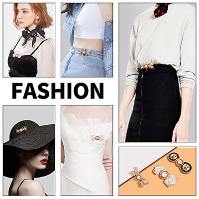  KINBOM 3 Sets Waist Tightener Clip, Metal Adjustable Waist  Buckle for Women Pearl Floral Sewing Jean Buttons Pins Stylish Waist  Adjuster Clips for Dresses Pants Jeans Sleeves (3 Styles) : 藝術、手工藝與縫紉