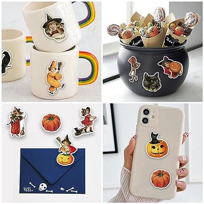 50 Pcs Halloween Stickers for Kids, Halloween Holiday Stickers Bulk,  Halloween Crafts Party Favors for Kids, Cute Water Bottle Stikers,  Waterproof Vinyl Laptop Stickers for Teens Girls