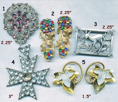 S A L E Rhinestone Vintage Pins Or Dress Clips From The 1940's Or Older -  Yahoo Shopping