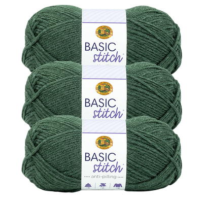 Lion Brand Yarn Basic Stitch Anti Pilling Pine Heather Medium Acrylic Green Yarn  3 Pack - Yahoo Shopping