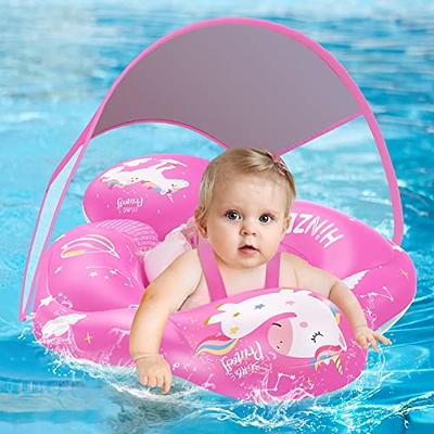 Inflatable UV-Protected Sea Turtle Baby Swim Boat/Spring Float with  Canopy/Sunshade