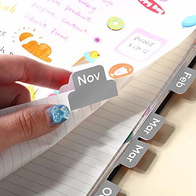 24 Pieces Adhesive Tabs Designer Accessories Monthly Tabs Planner Stickers  Decorative Monthly Index Tab for Office Study Planners Organizations (Grey)  - Yahoo Shopping