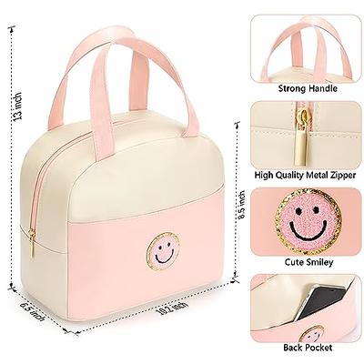 POETIC WREATH Lunch Bag for Women Large Insulated Lunch Box Reusable Lunch  Tote with Preppy Soft Leather Bag for Work School Picnic Travel  (White&Pink) - Yahoo Shopping