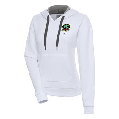 Men's Antigua White Philadelphia Eagles Victory Chenille Pullover