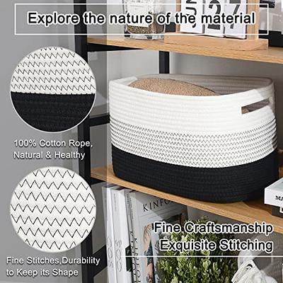 OIAHOMY Storage Basket, Storage Baskets for Shelves, Cotton Rope Baskets  for Storage, Woven Basket for Toys,Towel Baskets for Bathroom - 14.8 * 9.8  * 8.8,Gradient Dark - Yahoo Shopping