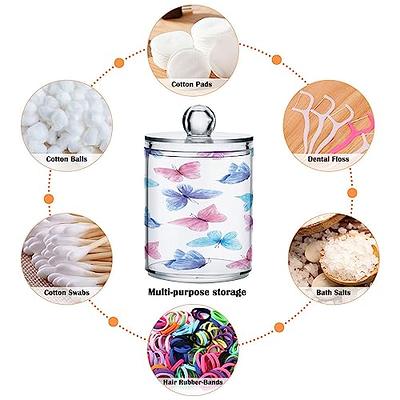 Bathroom Storage Containers Clear Plastic Apothecary Jars With Lids For  Organizing Cotton Ball, Cotton Swab, Cotton Round Pads(2pcs, Transparent