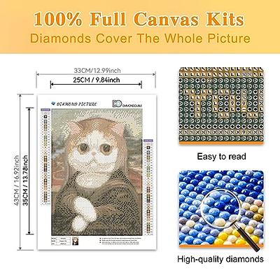 DIAMONDOUBLE Cat Diamond Painting Kits for Adults, Diamond Art for Kids  with Accessories, DIY Full Drill