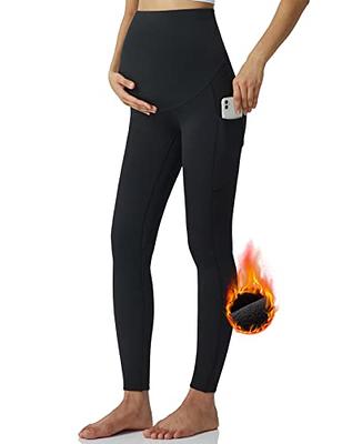 POSHDIVAH Women's Maternity Fleece Lined Leggings Over The Belly Pregnancy  Winter Warm Yoga Workout Active Pants with Pockets : : Clothing