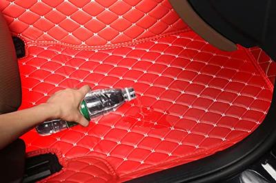 CAR Waterproof Leather 4PCS Red Black Universal Car Floor Mats