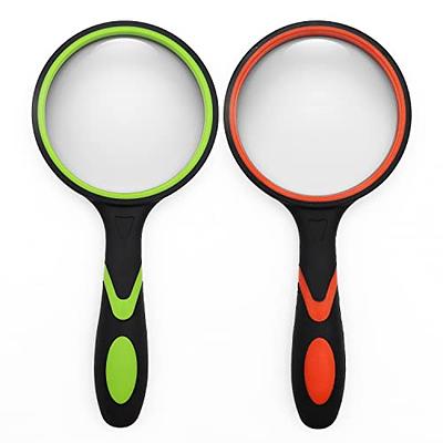 Handheld Lighted Magnifying Glass Rubberized MB606-2XUV - Fitover USA