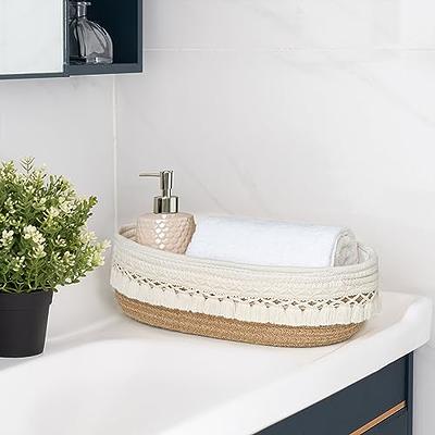 Macrame Storage Basket Boho Decor Bathroom Basket for Organizing