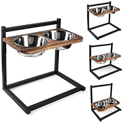 Niubya Elevated Dog Bowls with 2 Stainless Steel Dog Food Bowls, Raised Dog  Bowl Adjusts to 5 Heights (3.15, 8.66, 9.84,11.02, 12.2) for Small