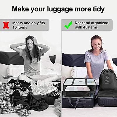 Packing Cubes - 9 PCS Travel Luggage Organizers Set Waterproof Suitcase Organizer  Bags Travel Essentials Clothes Shoes Cosmetics Toiletries Storage Bags(Black)  - Yahoo Shopping