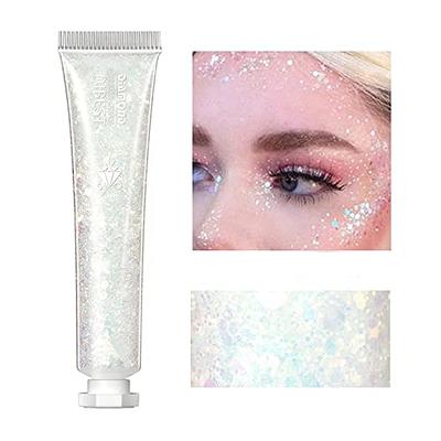 Body Glitter Holographic Chunky Glitter Gel for Festival Halloween Make-up  Face Glitter Liquid Hair Glitter for Women and Kids Easy to Use No Need  Glue Silver Glitter