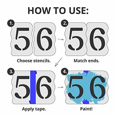 Curb Stencil Kit for Address Painting, All Numbers - 14 Mil Mylar Plastic  [4 Tall Numbers, 2 of Each] (Soft Serif Font + Curb Frame) - Yahoo Shopping