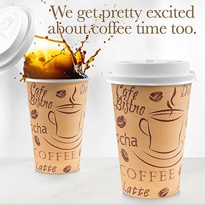 Comfy Package [100 Pack] 8 oz. White Paper Hot Cups, Coffee Cups